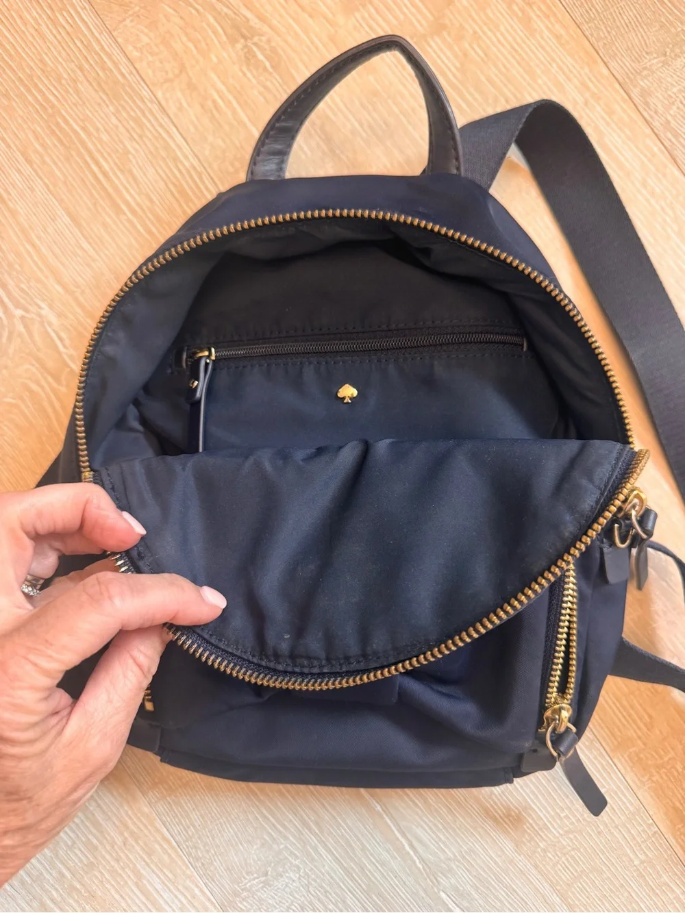 Kate Spade Navy Blue Bow Backpack